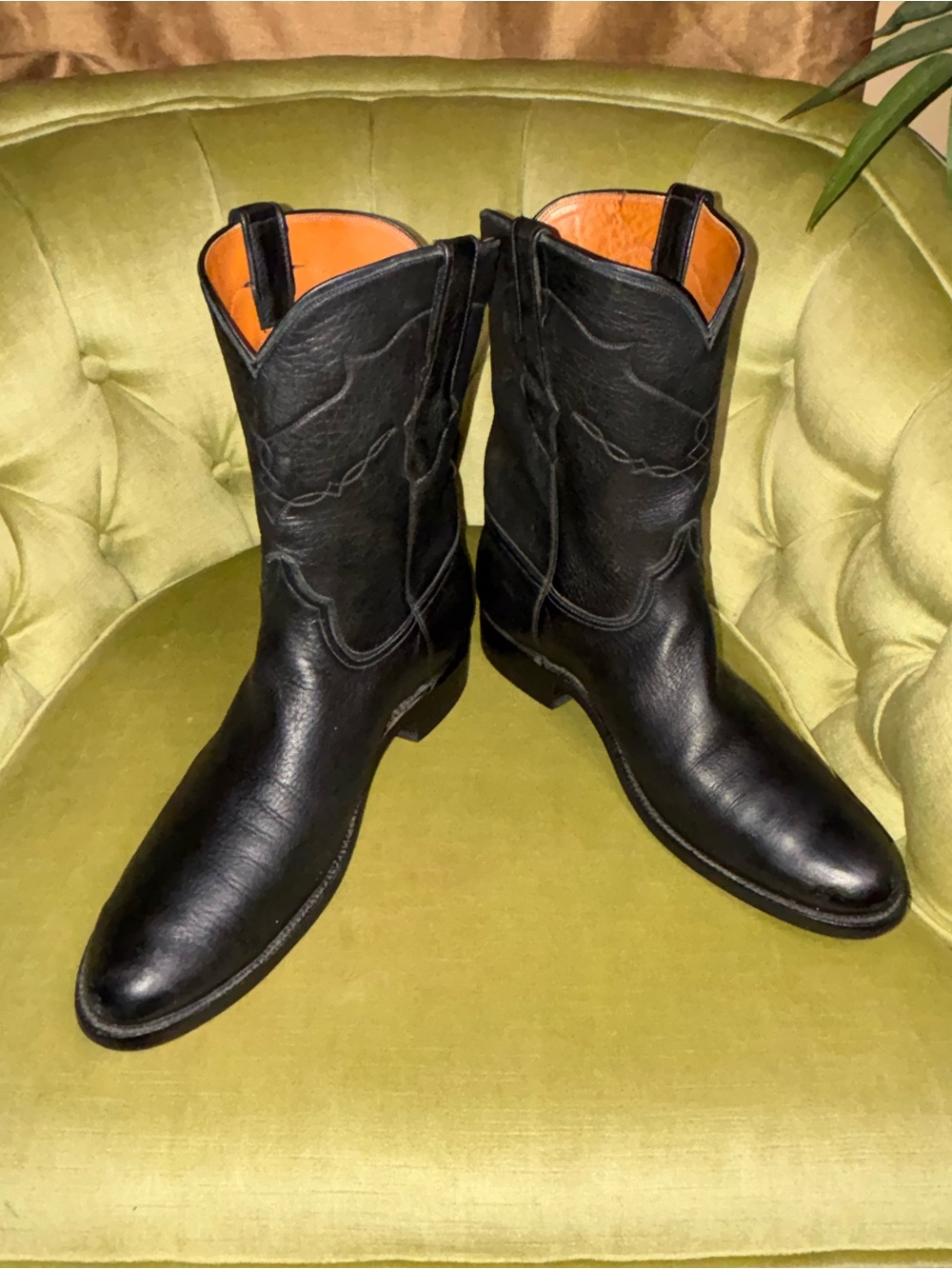 Men's Black Jack Cowboy Western Roper 3016 Handmade Black 13 B